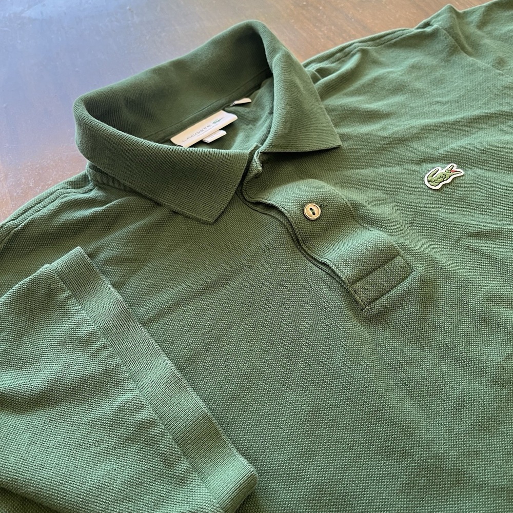 Lacoste Polo Shirt Men's XL 6 Green Cotton Short Sleeve Classic Fit Casual
